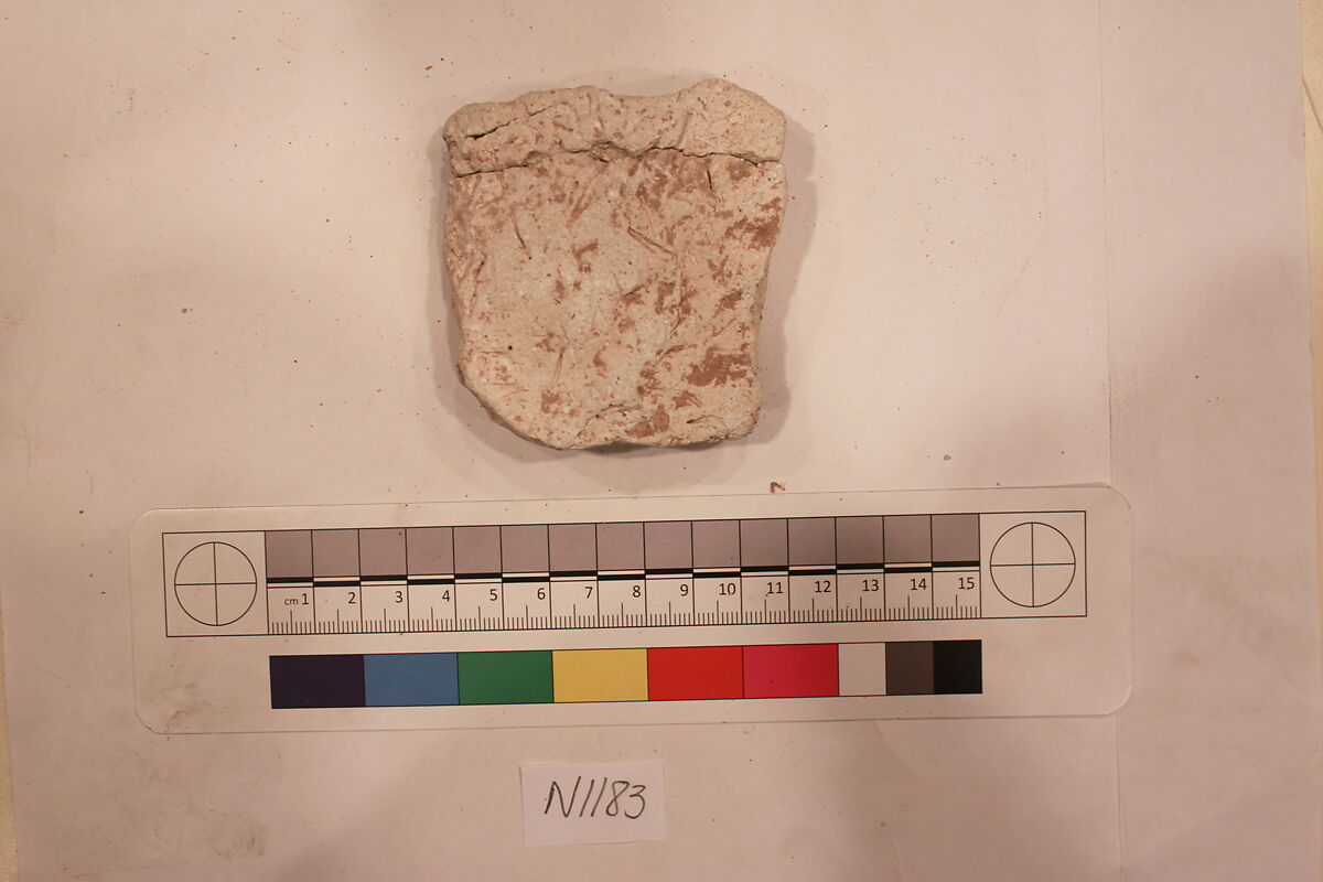 Stucco Fragment, Stucco; carved, painted