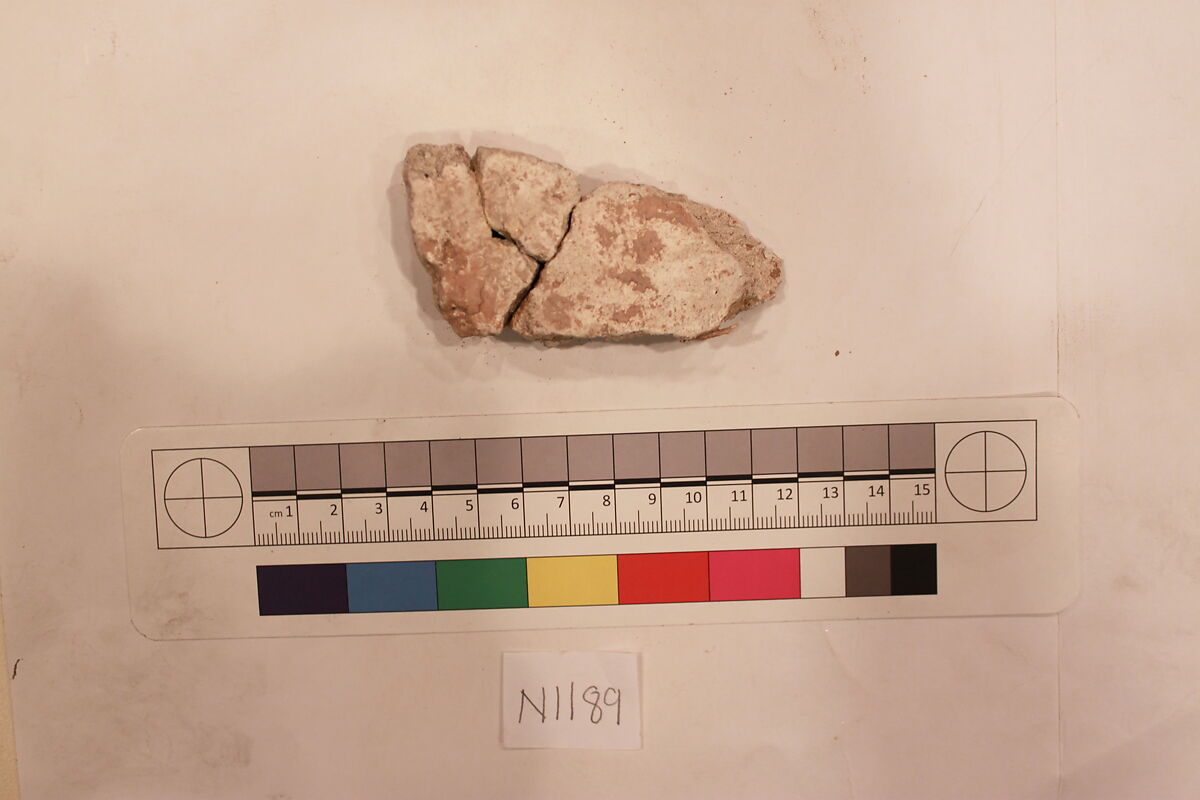 Stucco Fragment, Stucco; carved, painted