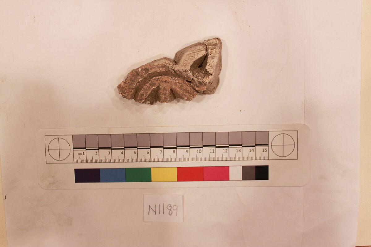 Stucco Fragment, Stucco; carved, painted 
