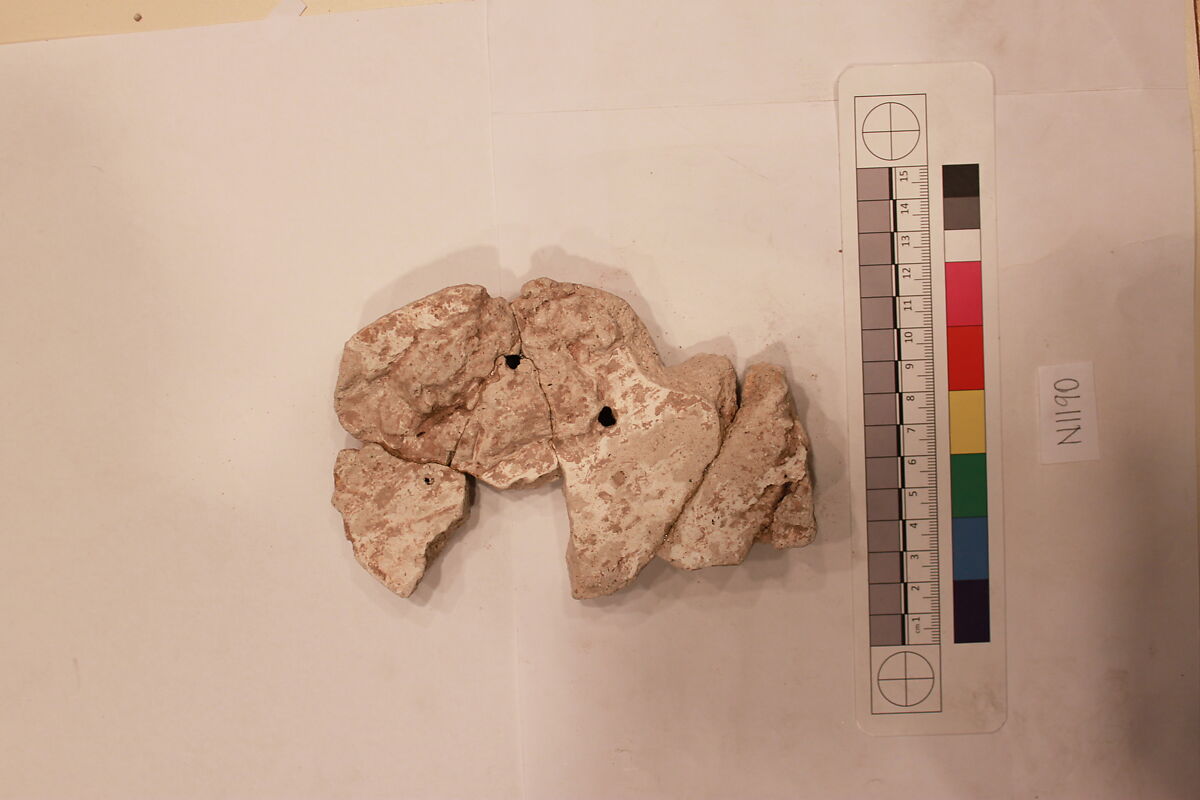 Stucco Fragment, Stucco; carved, painted
