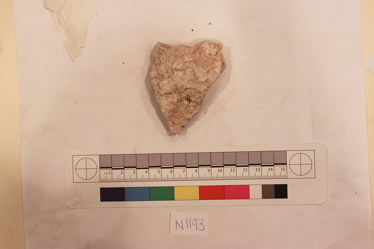 Stucco Fragment, Stucco; carved, painted