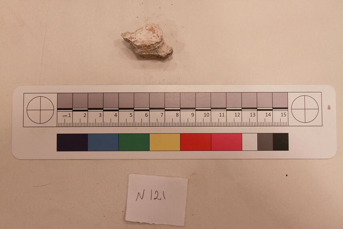 Stucco Fragment, Stucco; carved (?), painted