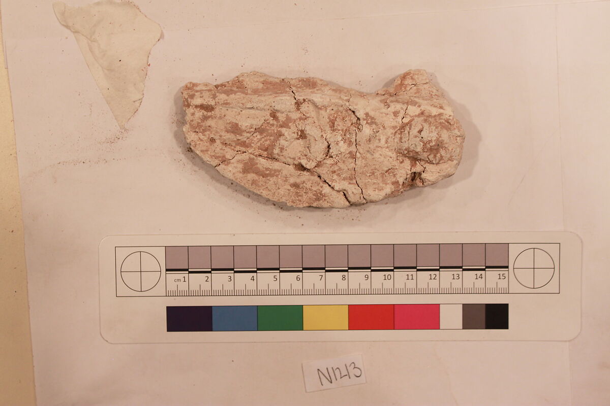 Stucco Fragment, Stucco; carved, painted