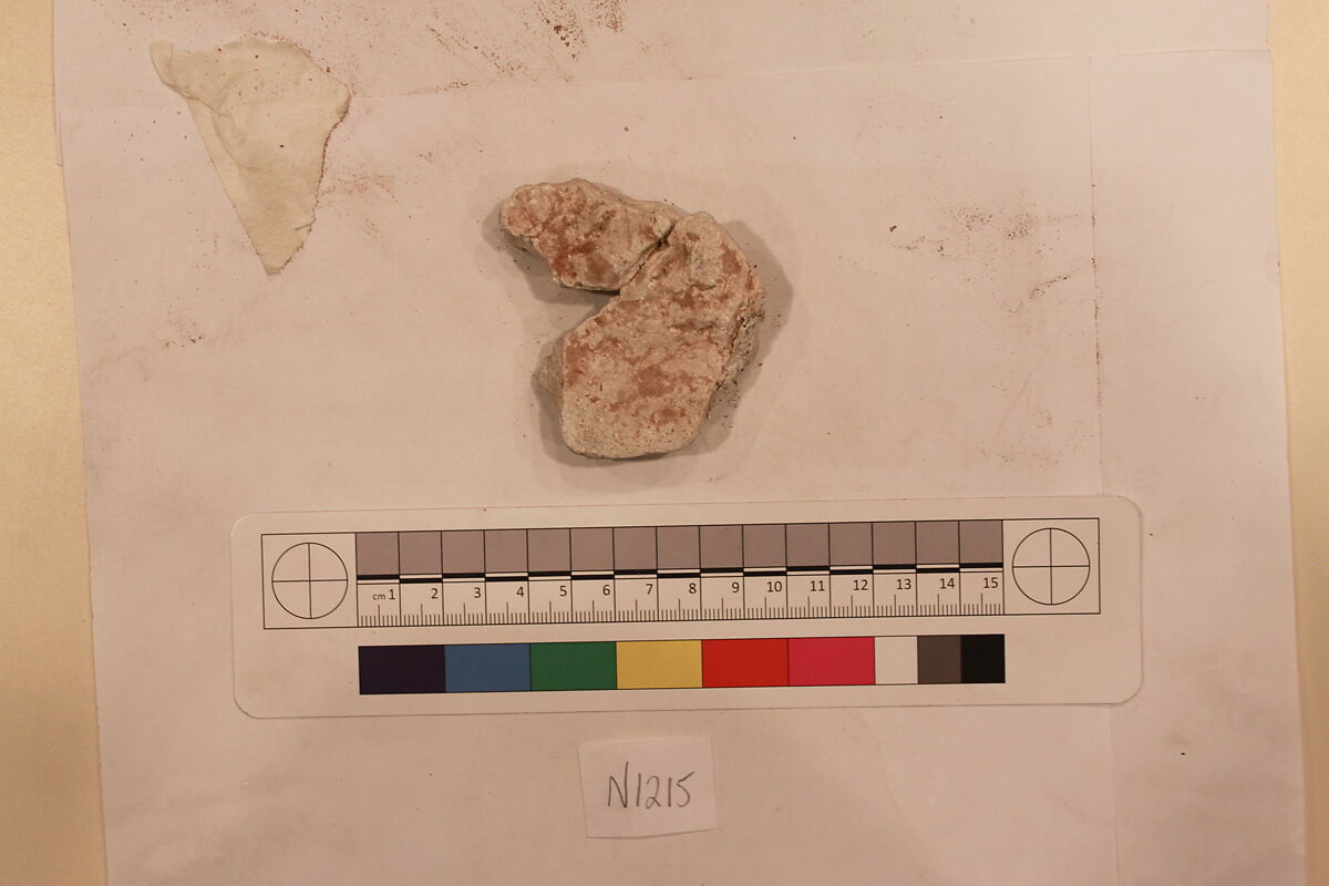 Stucco Fragment, Stucco; carved, painted