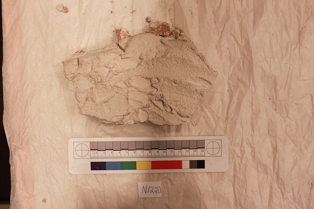 Stucco Fragment, Stucco; carved, painted