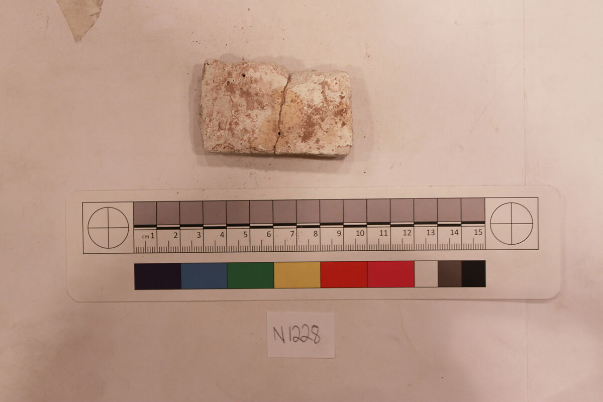 Stucco Fragment, Stucco; carved, painted