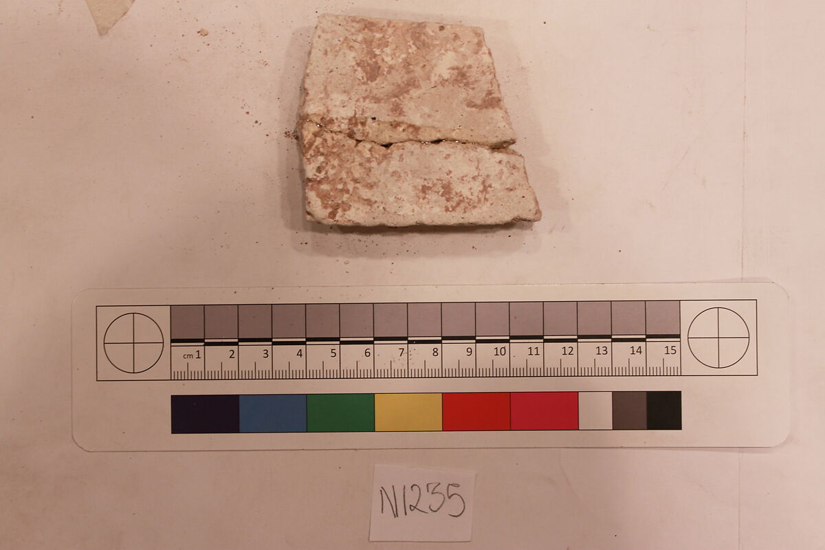 Stucco Fragment, Stucco; carved, painted