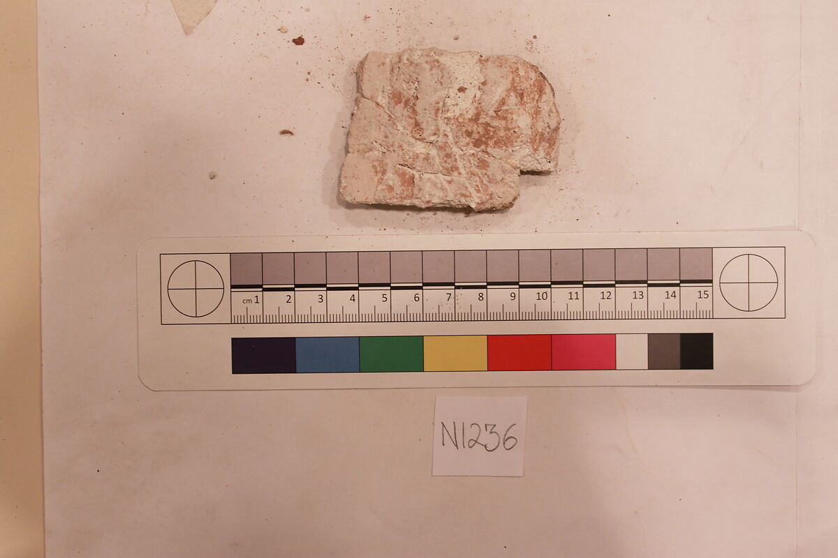 Stucco Fragment, Stucco; carved, painted