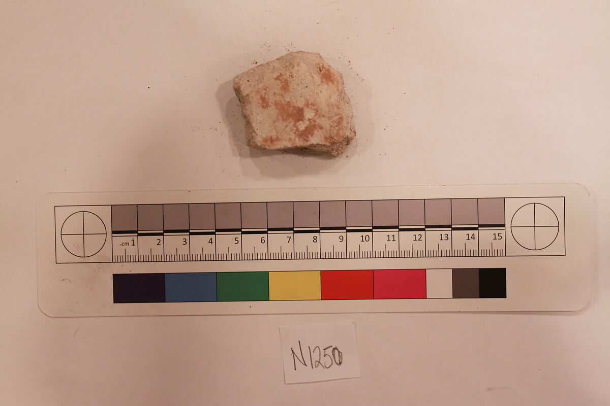 Stucco Fragment, Stucco; carved, painted