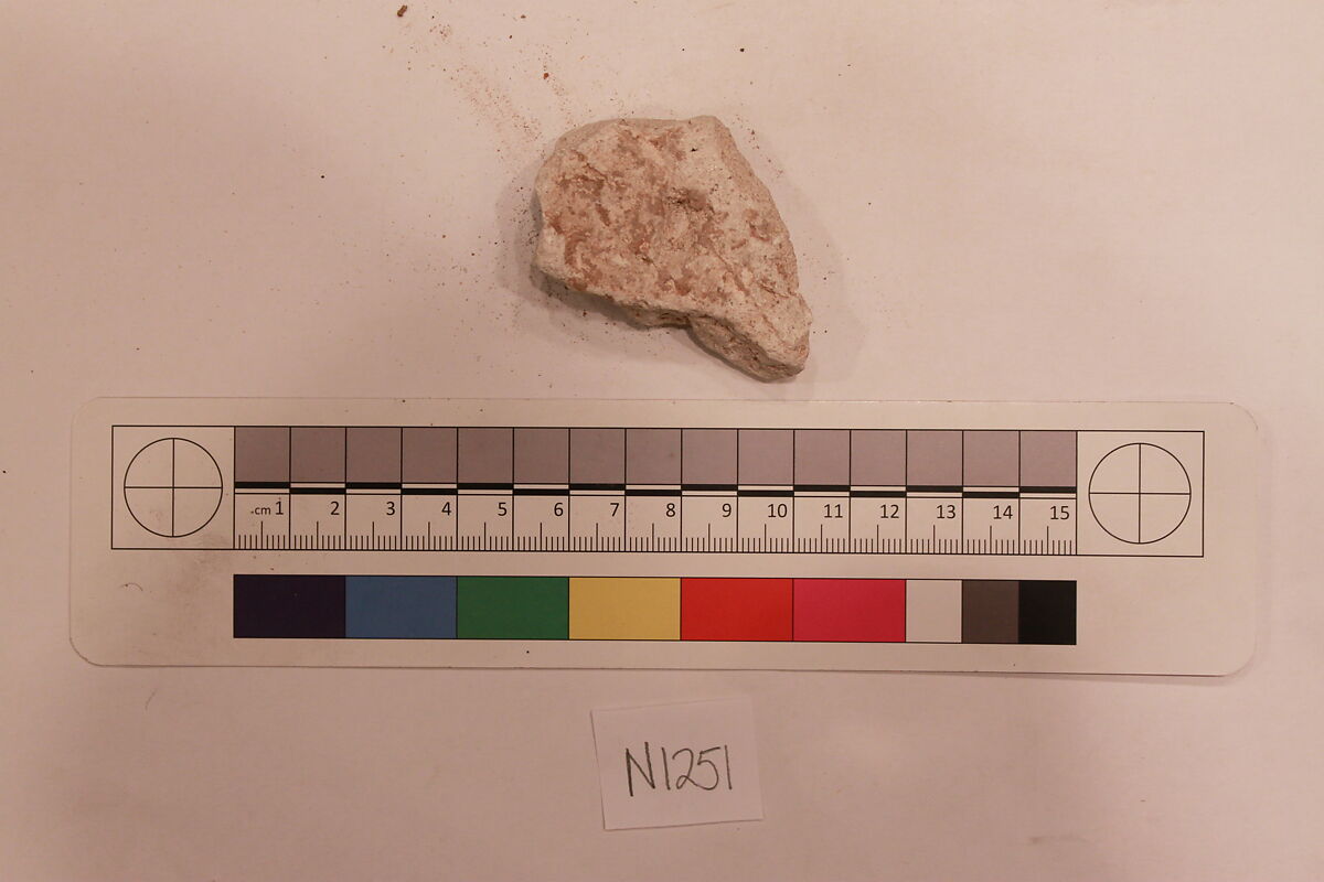 Stucco Fragment, Stucco; carved, painted