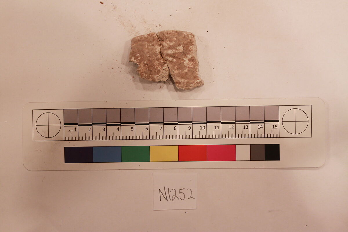 Stucco Fragment, Stucco; carved, painted