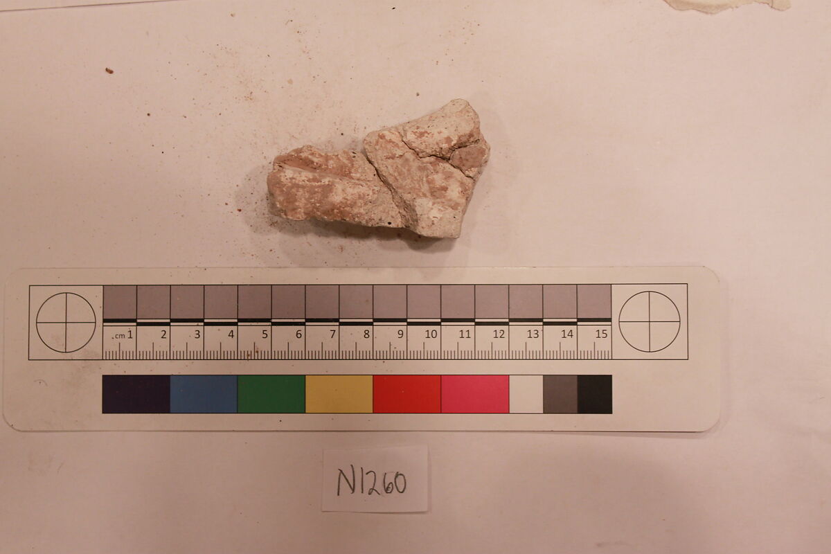 Stucco Fragment, Stucco; carved, painted