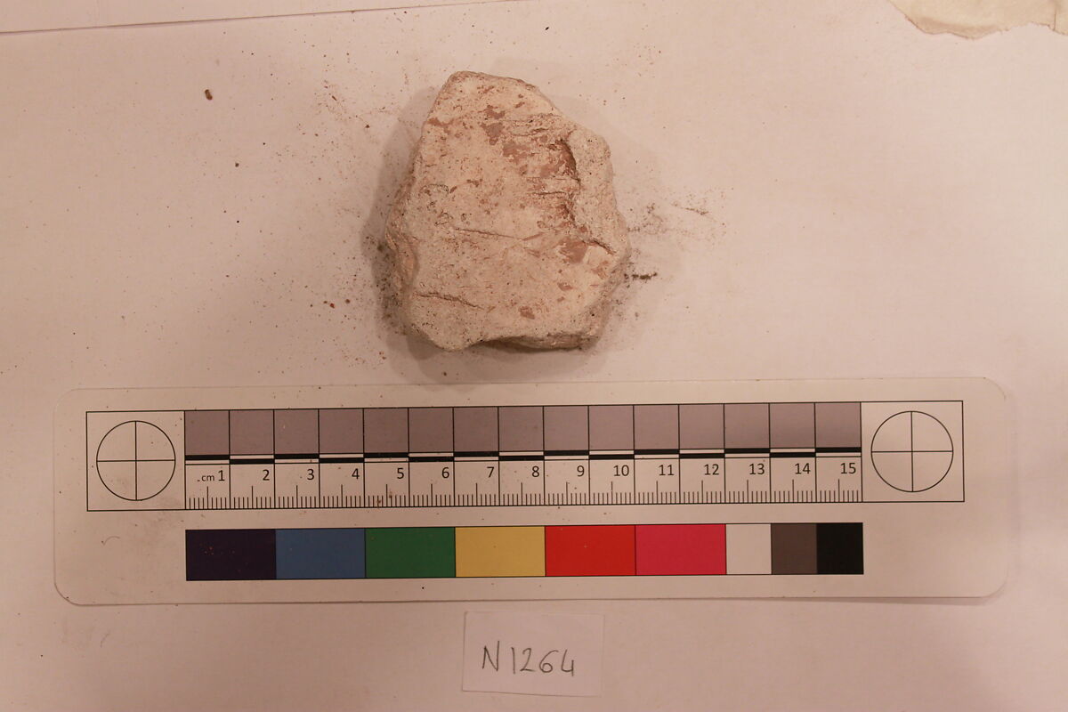 Stucco Fragment, Stucco; carved, painted
