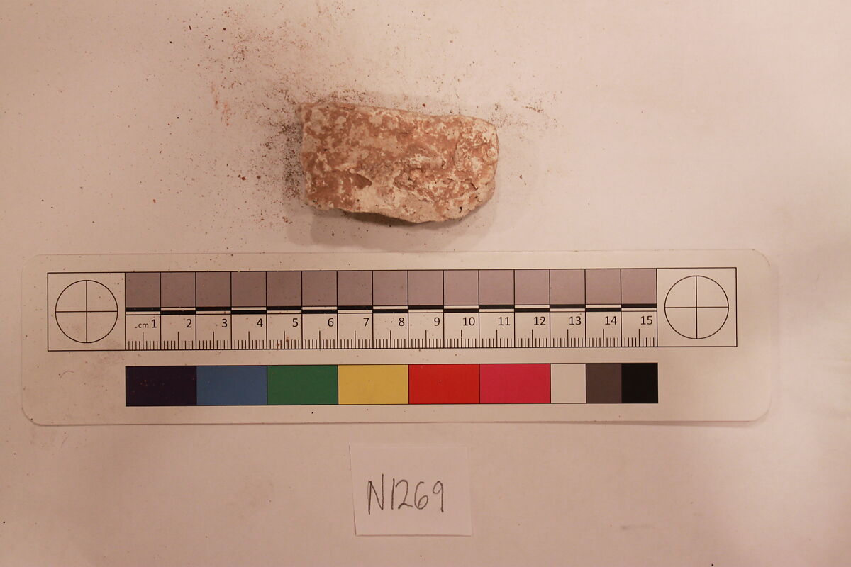 Stucco Fragment, Stucco; carved, painted