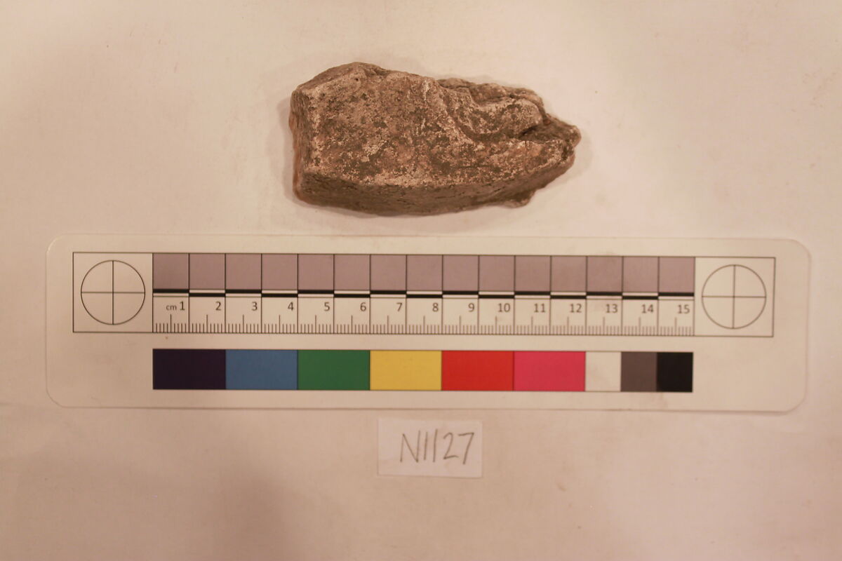 Stucco Fragment, Stucco; carved, painted