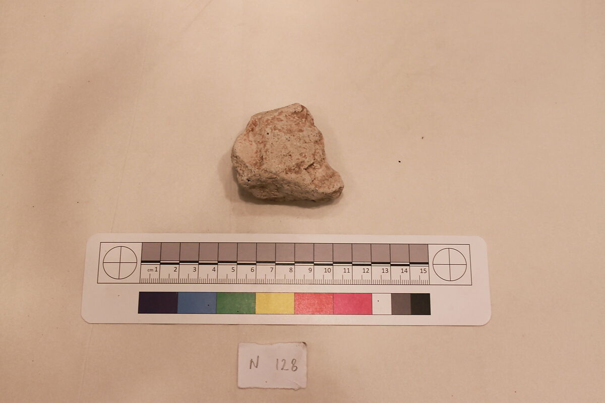 Stucco Fragment, Stucco; carved, painted