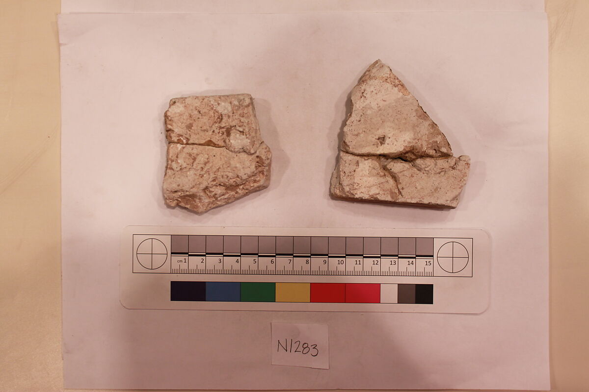 Stucco Fragment, Stucco; carved, painted