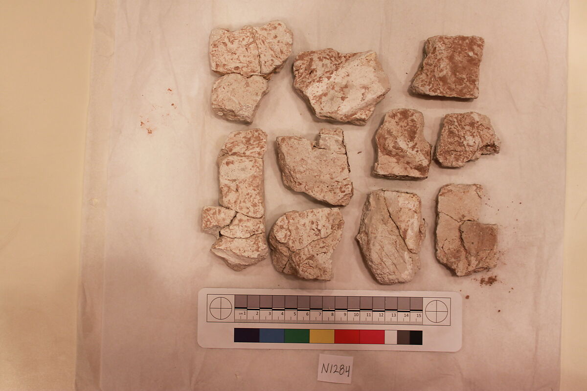 Stucco Fragment, Stucco; carved, painted