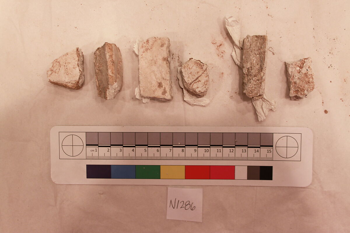 Stucco Fragment, Stucco; carved, painted