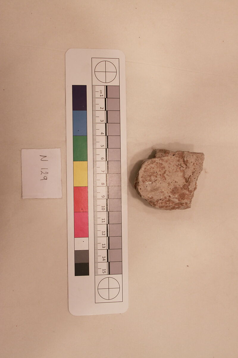 Stucco Fragment, Stucco; carved and painted