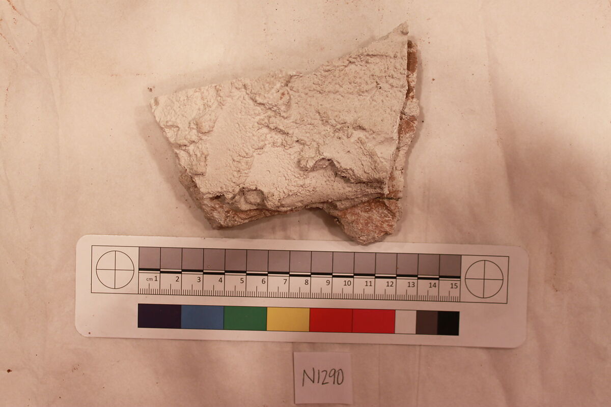 Stucco Fragment, Stucco; carved, painted