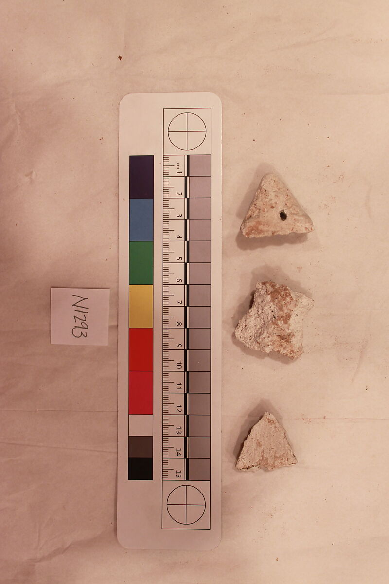 Stucco Fragment, Stucco (white mortar); carved, painted