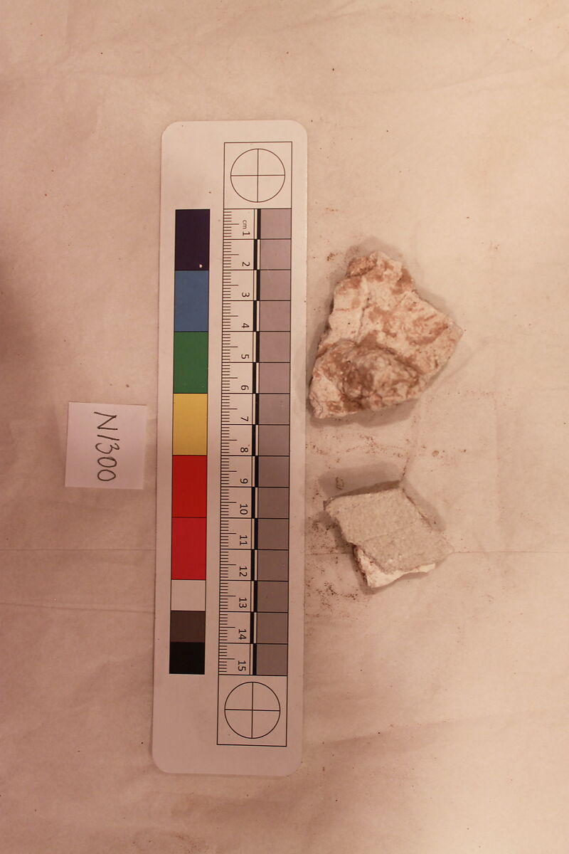 Stucco Fragment, Stucco; carved, painted