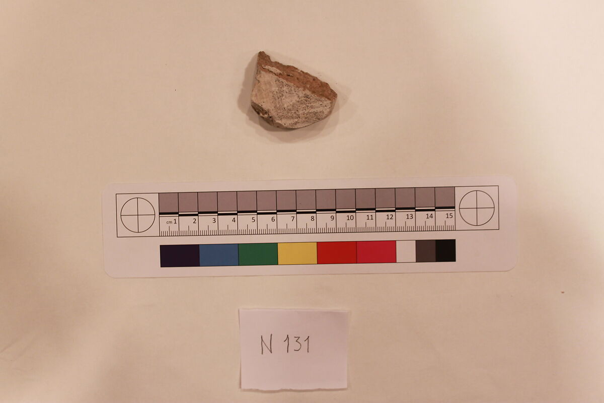 Stucco Fragment, Stucco; carved and painted