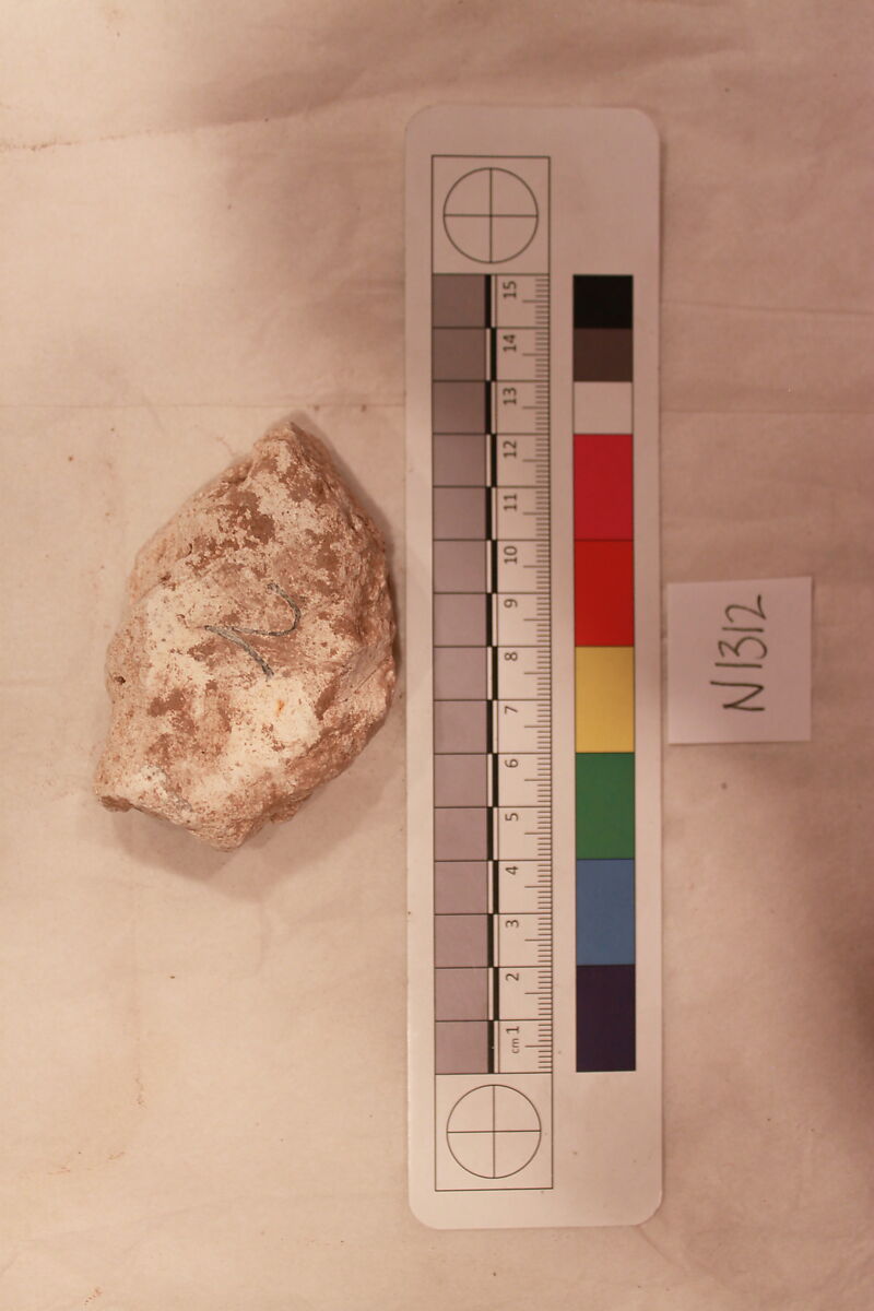 Stucco Fragment, Stucco (mortar); carved, painted
