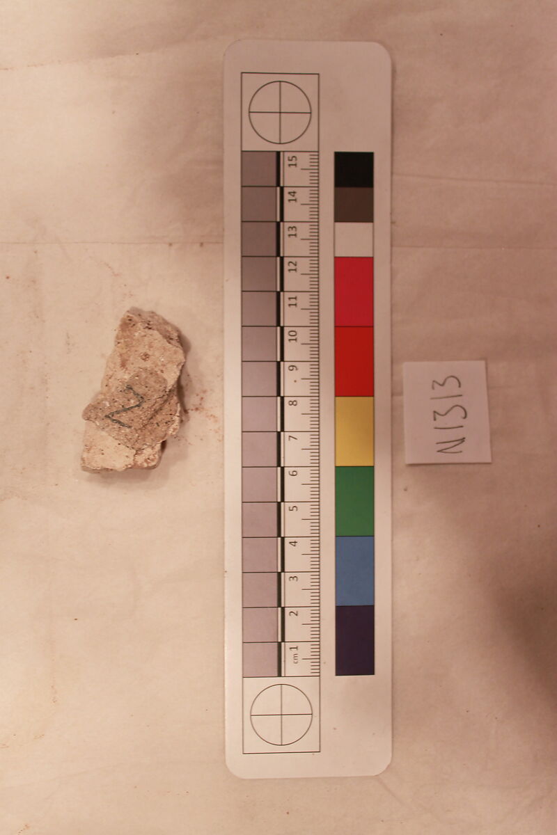 Stucco Fragment, Stucco (mortar); carved, painted