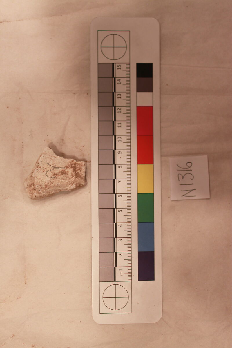 Stucco Fragment, Stucco (mortar); carved, painted