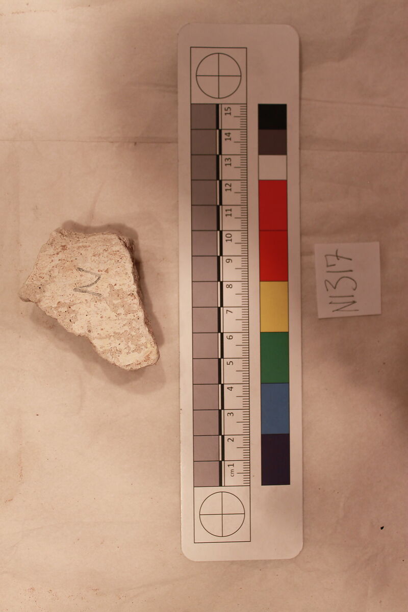 Stucco Fragment, Stucco (mortar); carved, painted