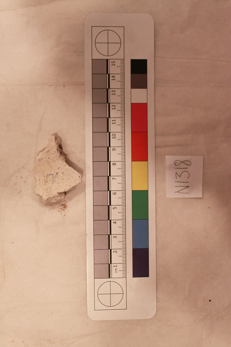 Stucco Fragment, Stucco (mortar); carved, painted