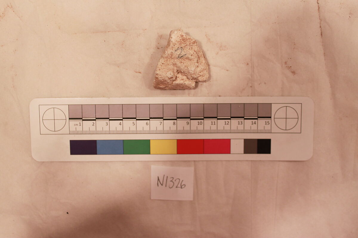 Stucco Fragment, Stucco (mortar); carved, painted