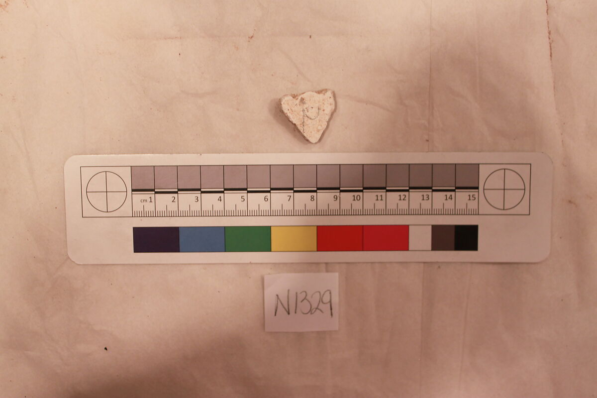 Stucco Fragment, Stucco (mortar); carved, painted