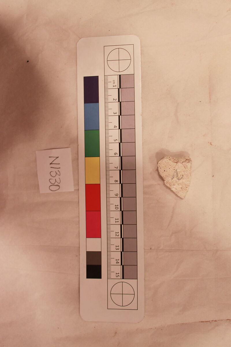 Stucco Fragment, Stucco (mortar); carved, painted