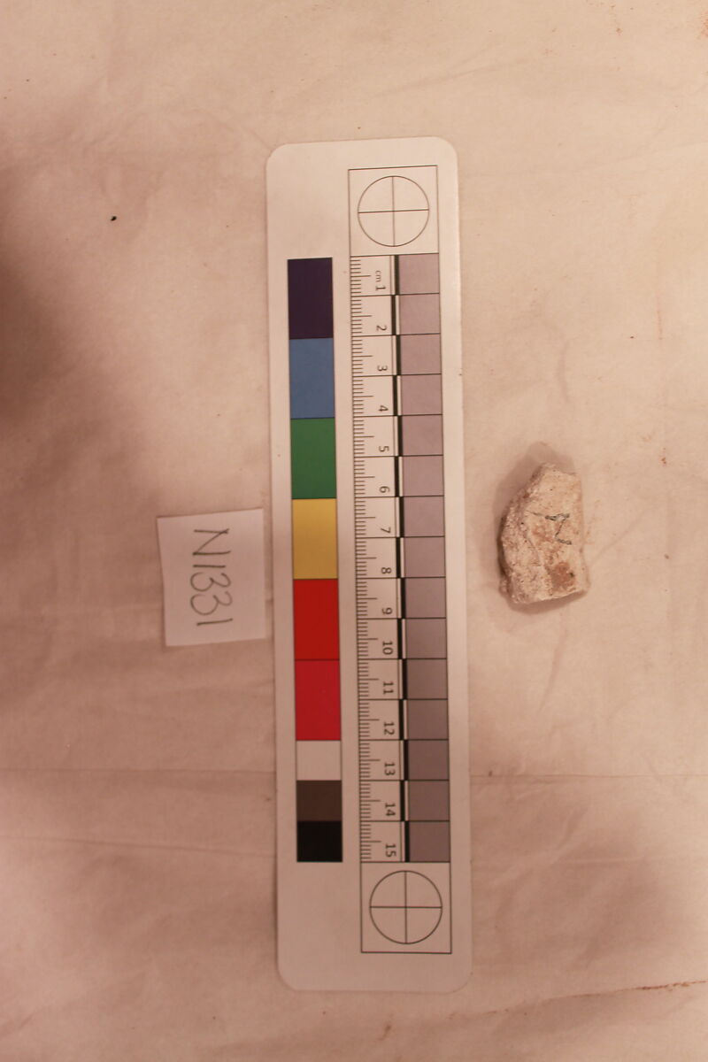 Stucco Fragment, Stucco (mortar); carved, painted