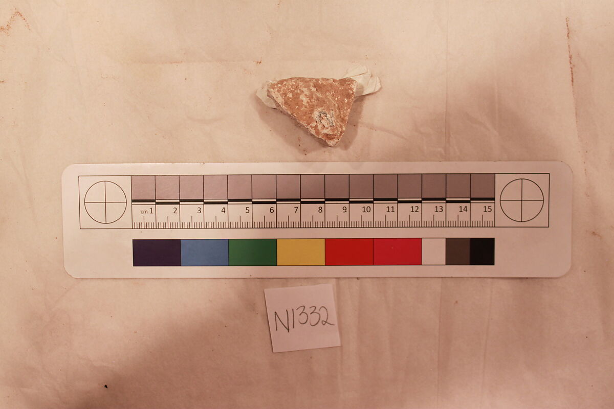 Stucco Fragment, Stucco (mortar); carved, painted