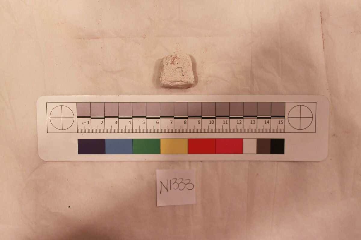 Stucco Fragment, Stucco (mortar); carved, painted