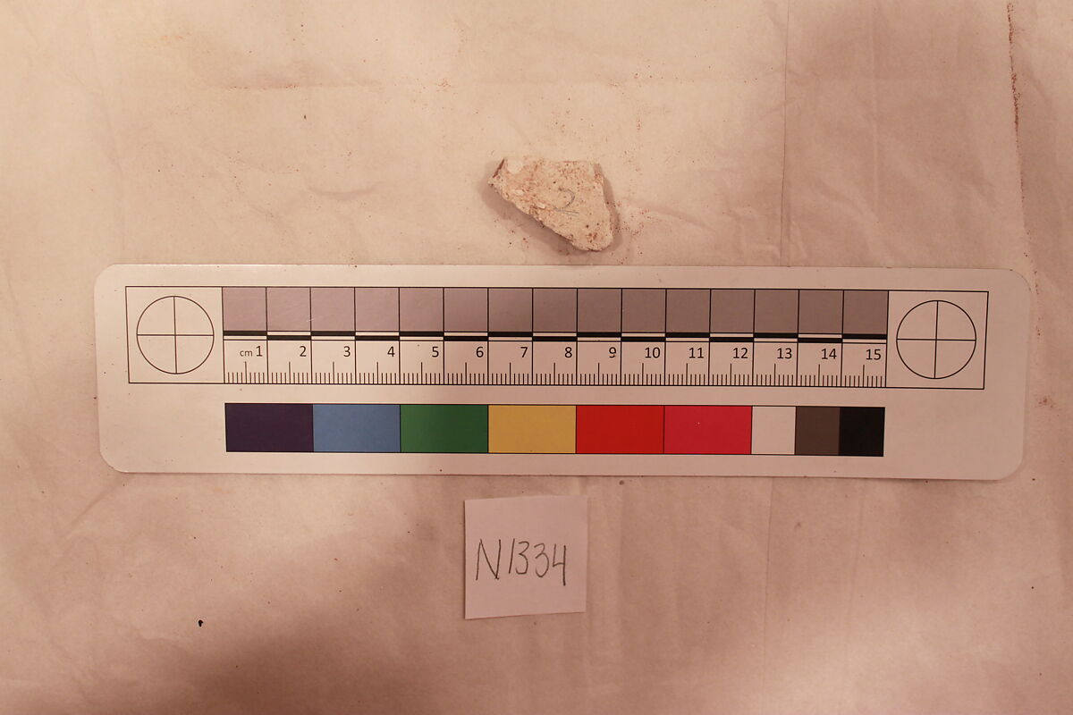 Stucco Fragment, Stucco (mortar); carved, painted