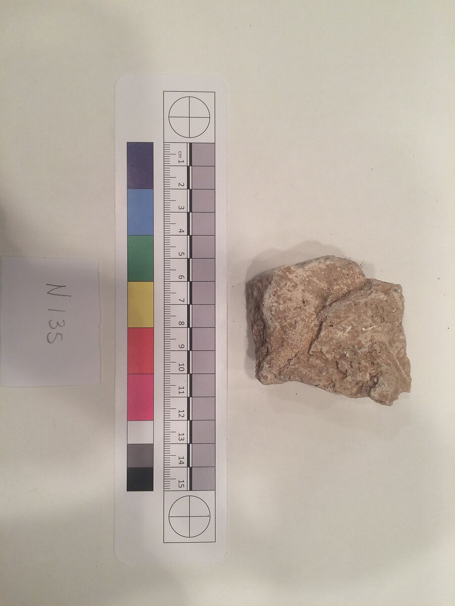Stucco Fragment, Stucco; carved, painted