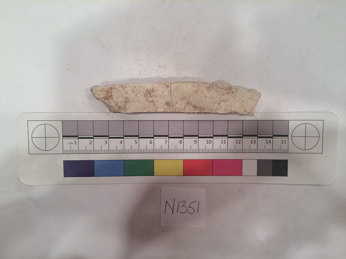Stucco Fragment, Stucco (mortar); carved, painted