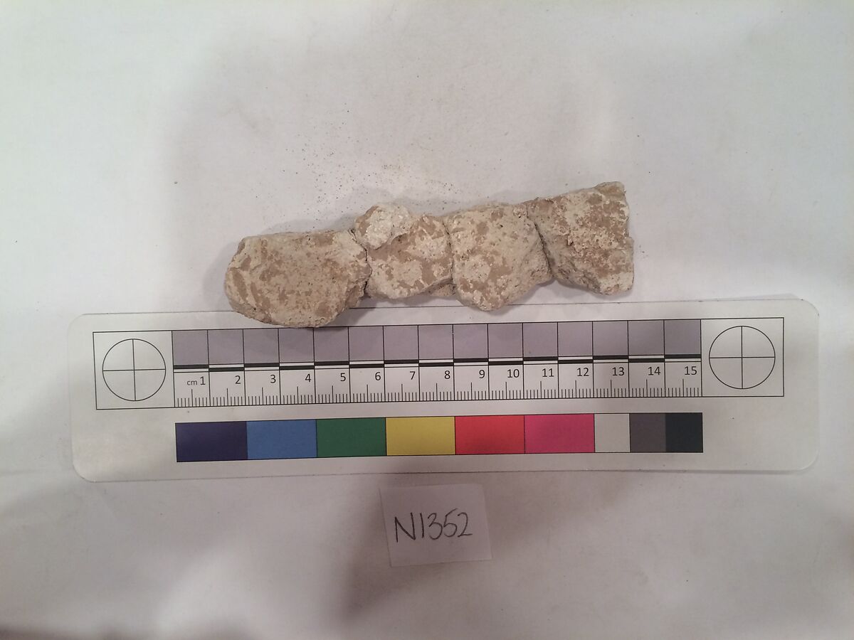 Stucco Fragment, Stucco (mortar); carved, painted