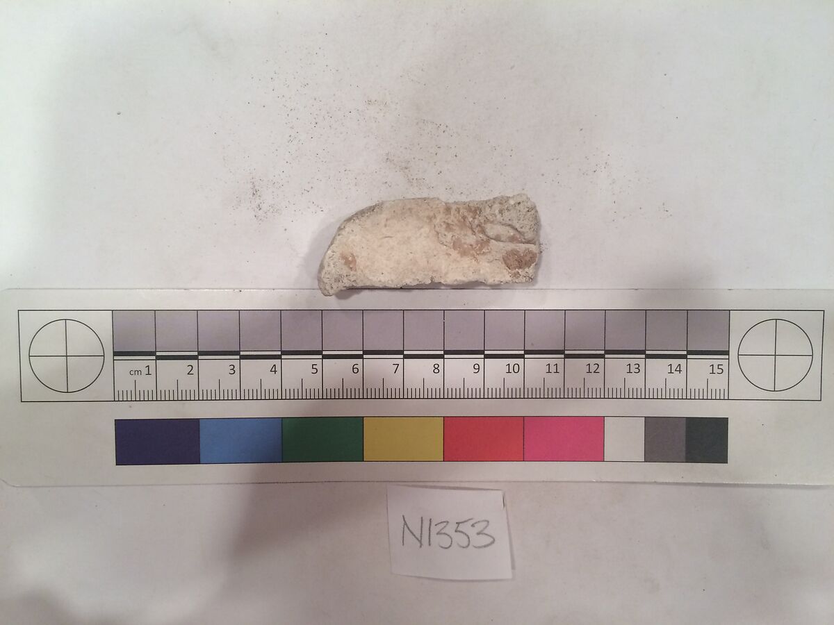 Stucco Fragment, Stucco (mortar); carved, painted