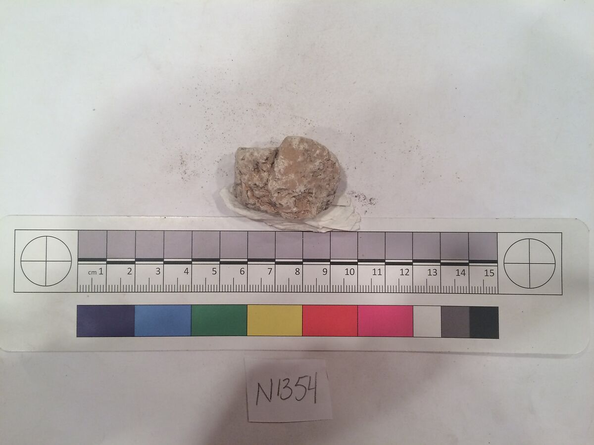 Stucco Fragment, Stucco (mortar); carved, painted