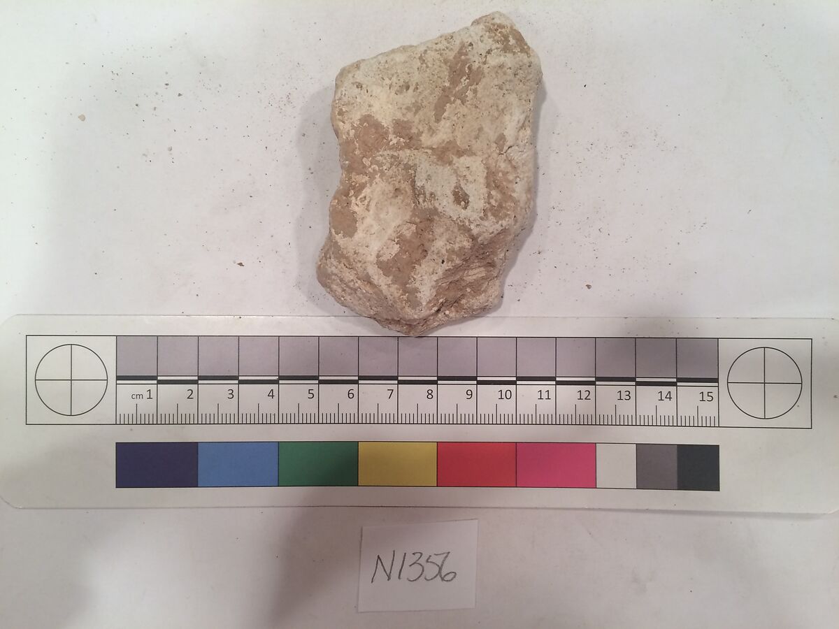 Stucco Fragment, Stucco (mortar); carved, painted