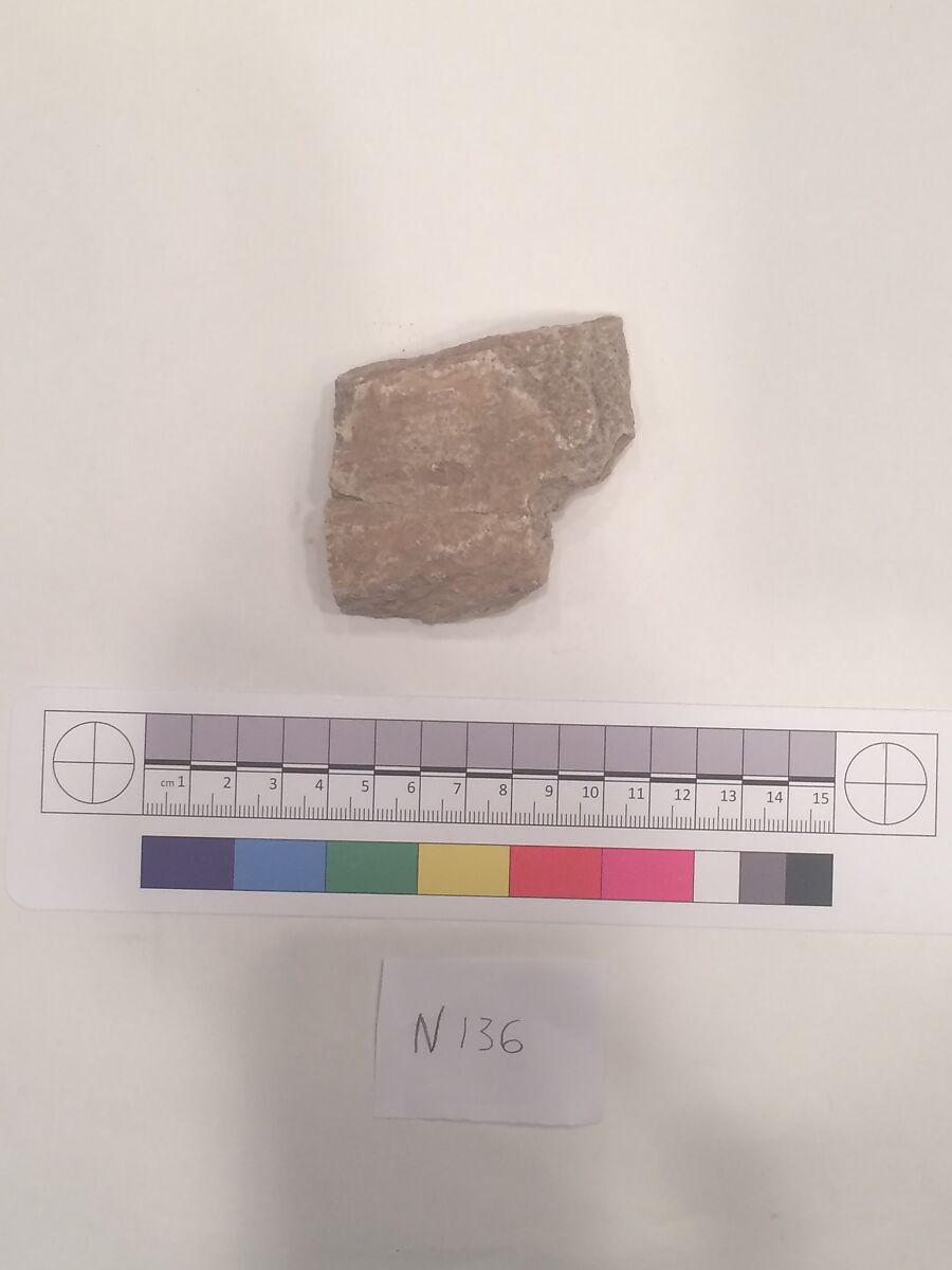 Stucco Fragment, Stucco; carved, painted
