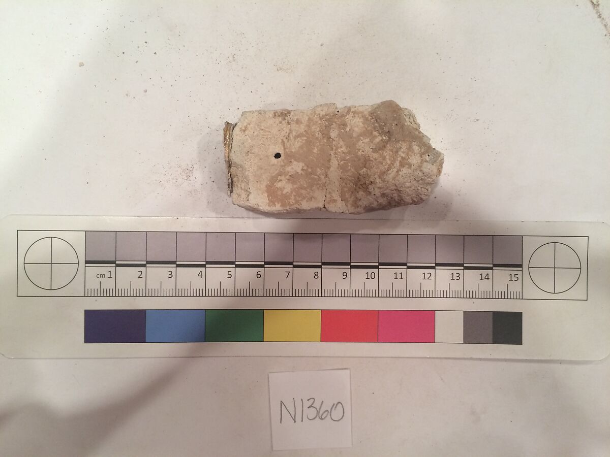 Stucco Fragment, Stucco (mortar); carved, painted