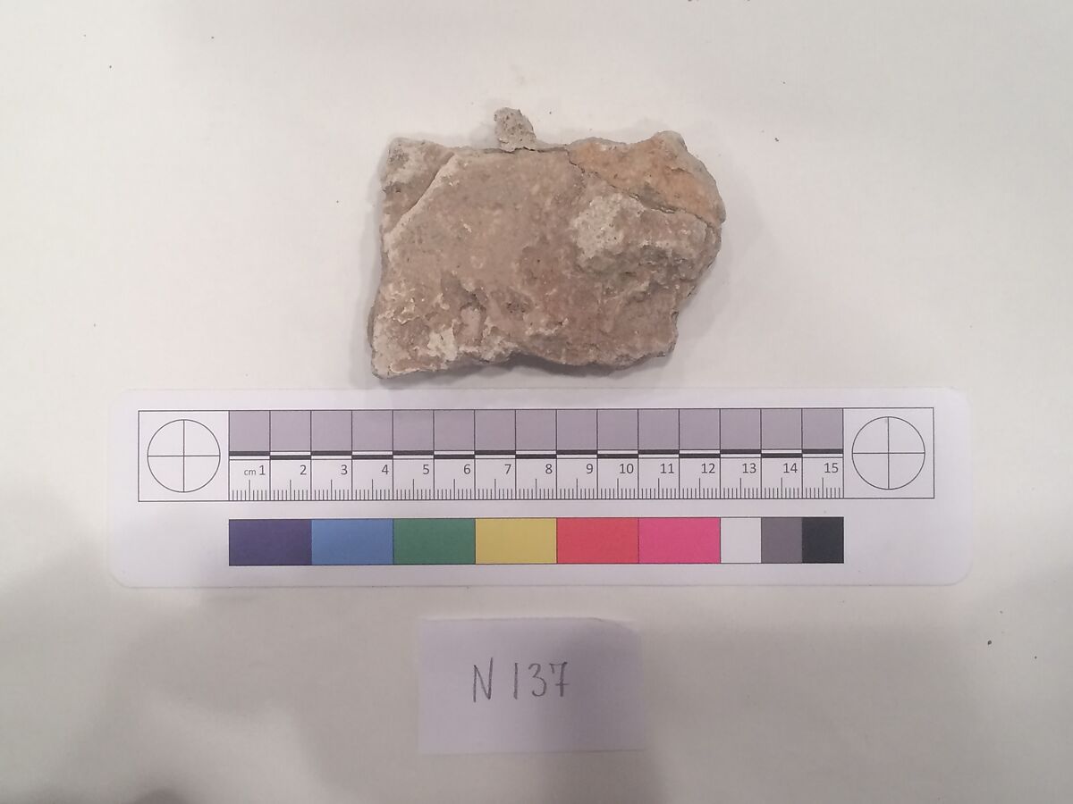 Stucco Fragment, Stucco; carved, painted