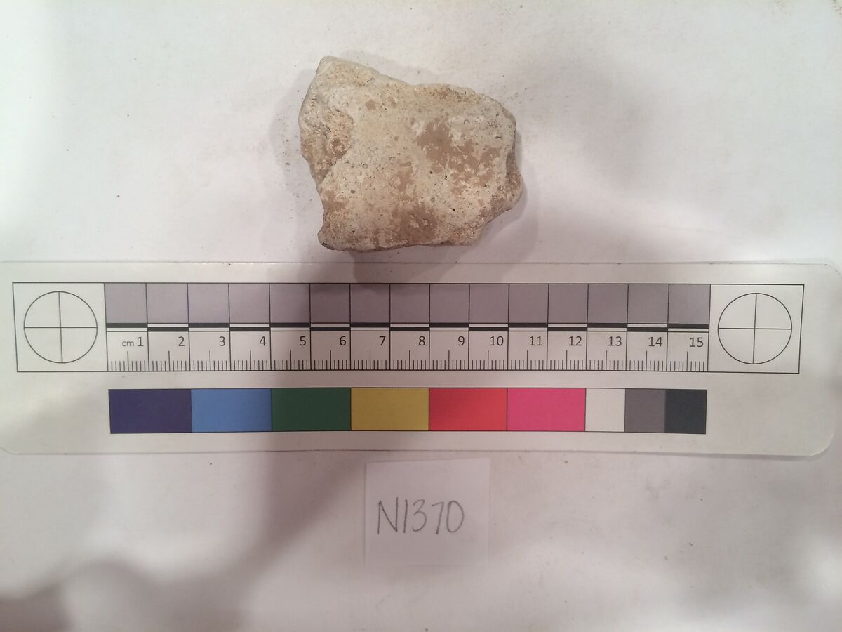Stucco Fragment, Stucco (mortar); carved, painted